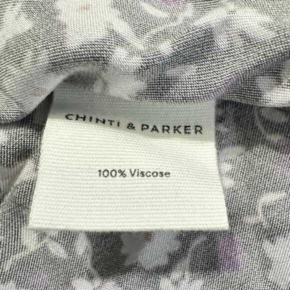 Chinti & Parker Gabriel Floral Mini Dress Women's 2 Black Purple Floral RTR - Picture 9 of 14